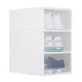 thumbnail image 1 of DSstyles Shoe Boxes Clear Plastic Stackable, 3 Pack Shoe Storage, 13.78” x 9.84” x 5.9” Shoe Organizer for Closets, Easy to Assemble, Sturdy, Front Opening, Clear Shoe Containers, 1 of 7