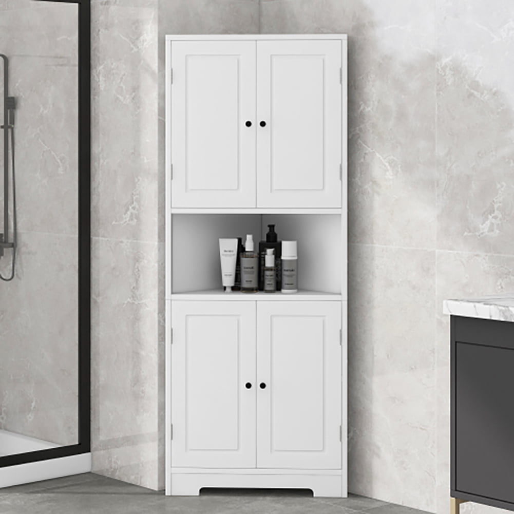 DSstyles Tall Bathroom Corner Cabinet With Adjustable Shelf ...