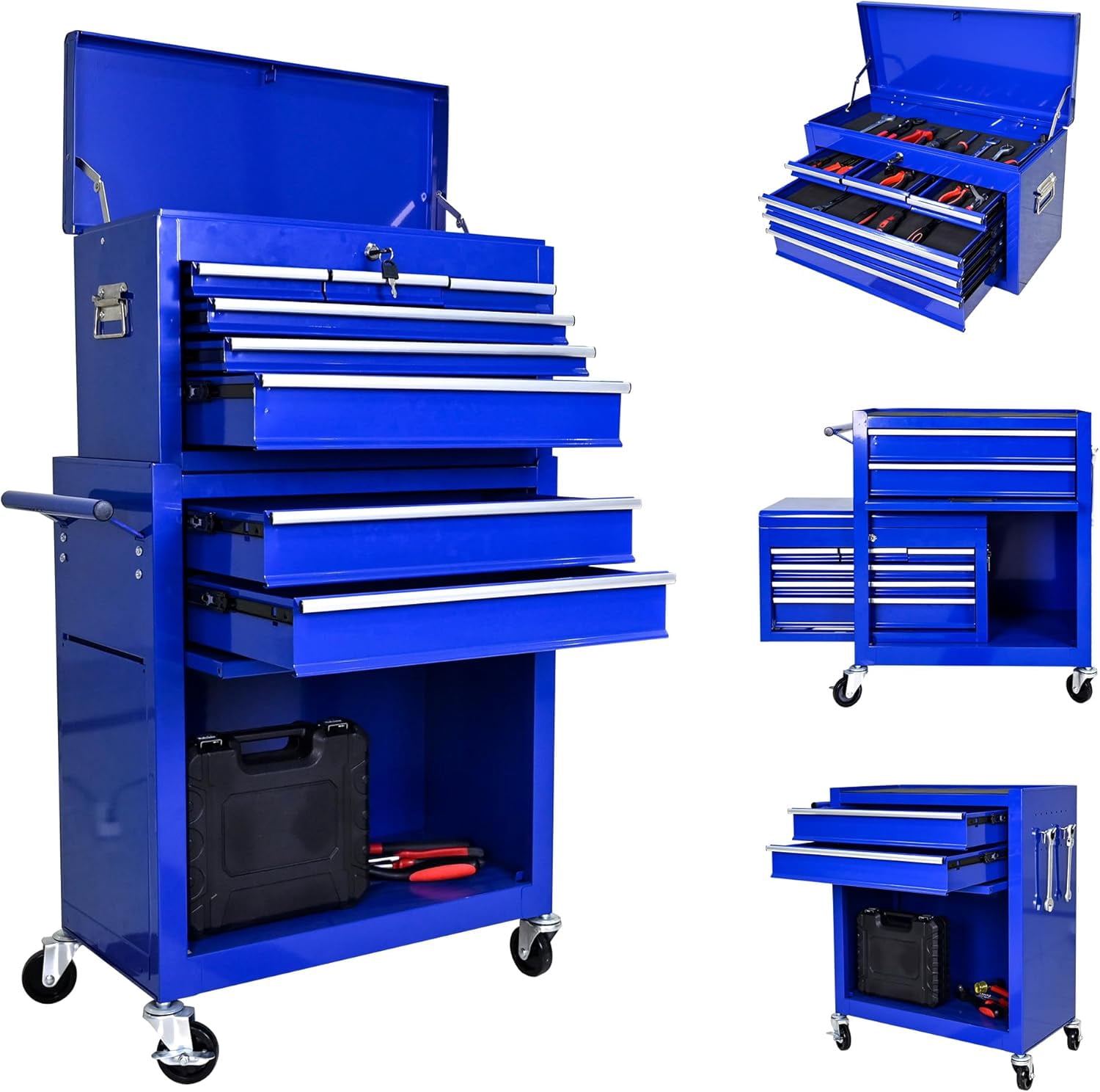 Tools Secure Roop DSstyles Tool Chests, 8-Drawer Rolling Tool Storage Cart with ...