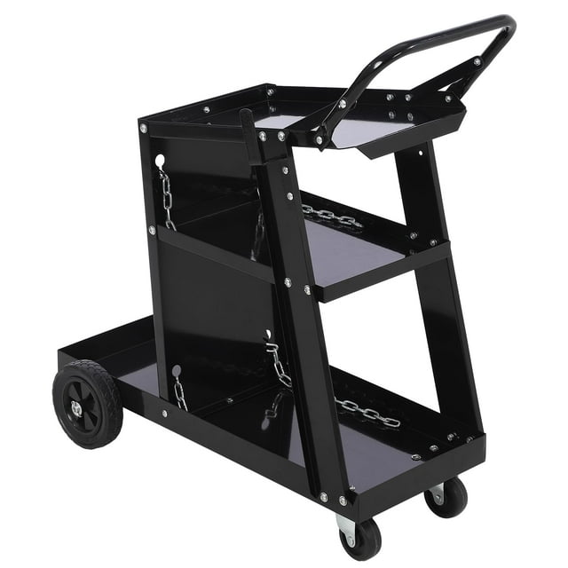 DSstyles Welding Cart, 220 lbs Welder Cart with Wheels, 3Tier Welding