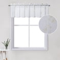 thumbnail image 1 of DSstyles White Sheer Valance Curtain, Floral Embroidered Kitchen Window Treatment Voile Window Valances Rod Pocket, Semi Sheer Bathroom Curtain Windows, 52" Wx15 L, 1 of 9