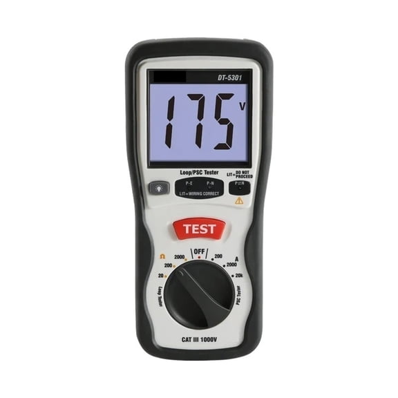 DT-5301 Digital Loop & PSC Tester, High Precision Circuit Resistance Meter