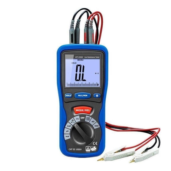 DT-5302 Low Resistance Tester Professional Digital Grounding Insulation Four-Wire Milliohm Meter