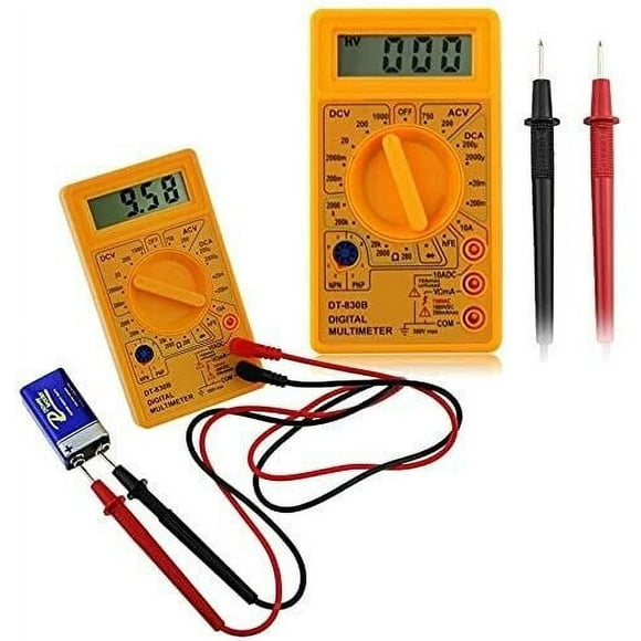 DT 830B LCD Voltmeter Ammeter Ohm Digital Multimeter Battery & Leads Electric
