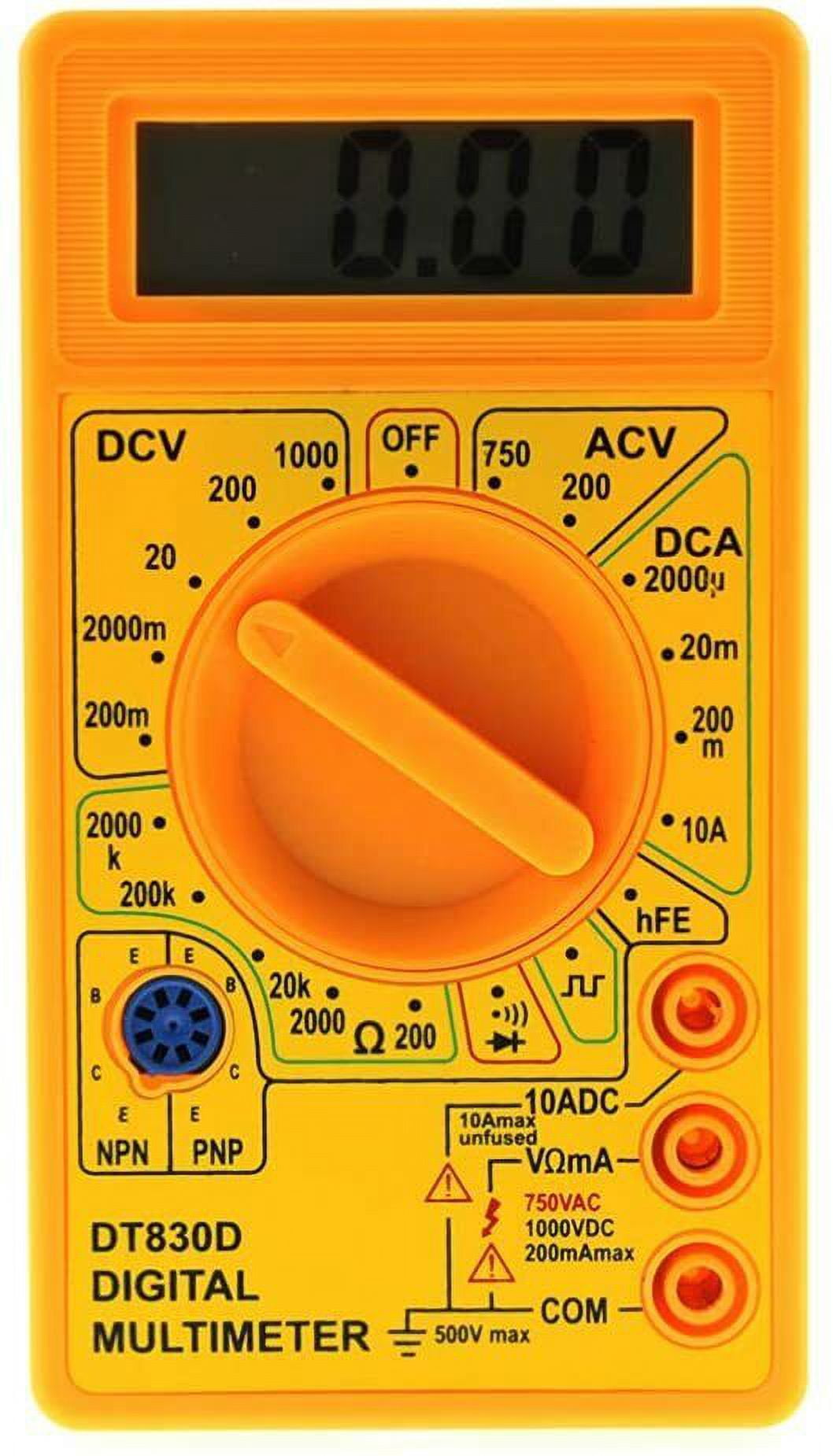 DT 830D LCD Voltmeter Ammeter Ohm Digital Multimeter Battery & Leads