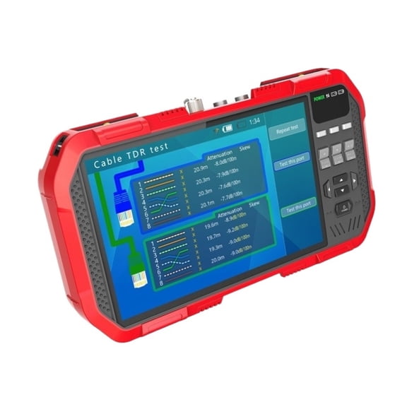 DT-A86 7 Inch H.265 4K Network HD IP TVI CVI AHD CVBS CCTV Camera Tester Monitor+TDR Cable Test+Multimeter ,Full Features Tester