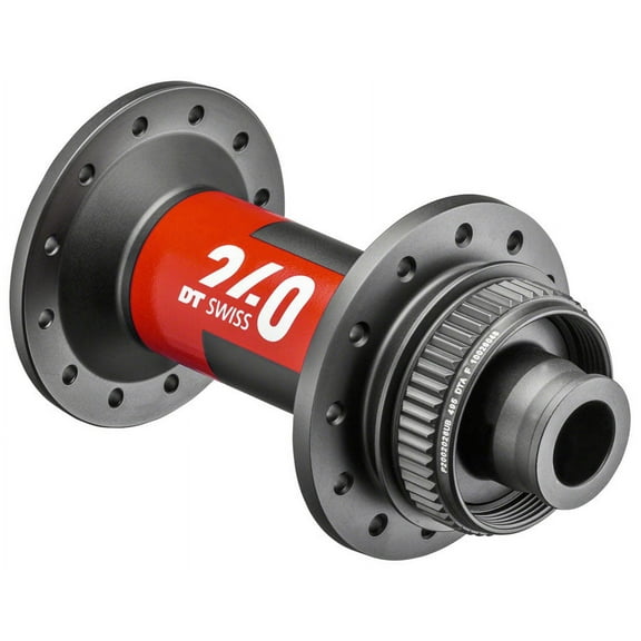 DT Swiss 240 Front Hub - 12 x 100mm, Center-Lock, Black/Red, 24H