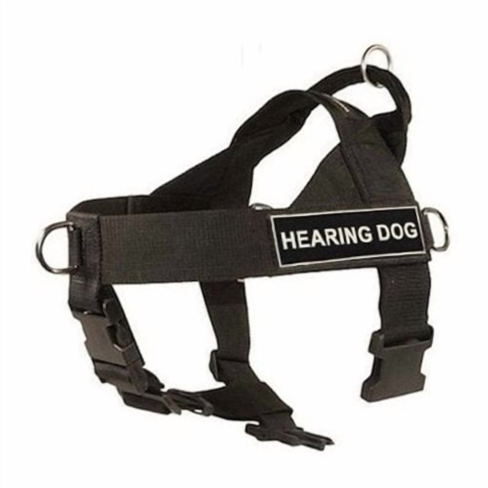 DT Universal No Pull Dog Harness, Hearing Dog, Black, X-Large, Fits Girth Size: 36-Inch to 47-Inch