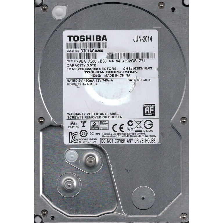 東芝 DT01ACA300 未使用 開封のみ 東芝 DT01ACA300 3TB 7200rpm 内蔵