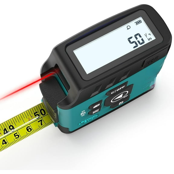 DT20 Laser Tape Measure 3-in-1, 130FT Laser Distance Meter, 16FT Digital Tape Measure, Regular Tape Measure, Area Volume Measuring Pythagorean Mode, Waterproof and Rechargeable