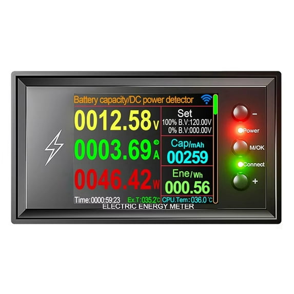 DT20W 0-420V Tuya WiFi Smart Lithium Battery Capacity Detection Tester DC Current Voltage Coulomb Power Meter 30A,1 * Lithium Battery Capacity Tester,Black