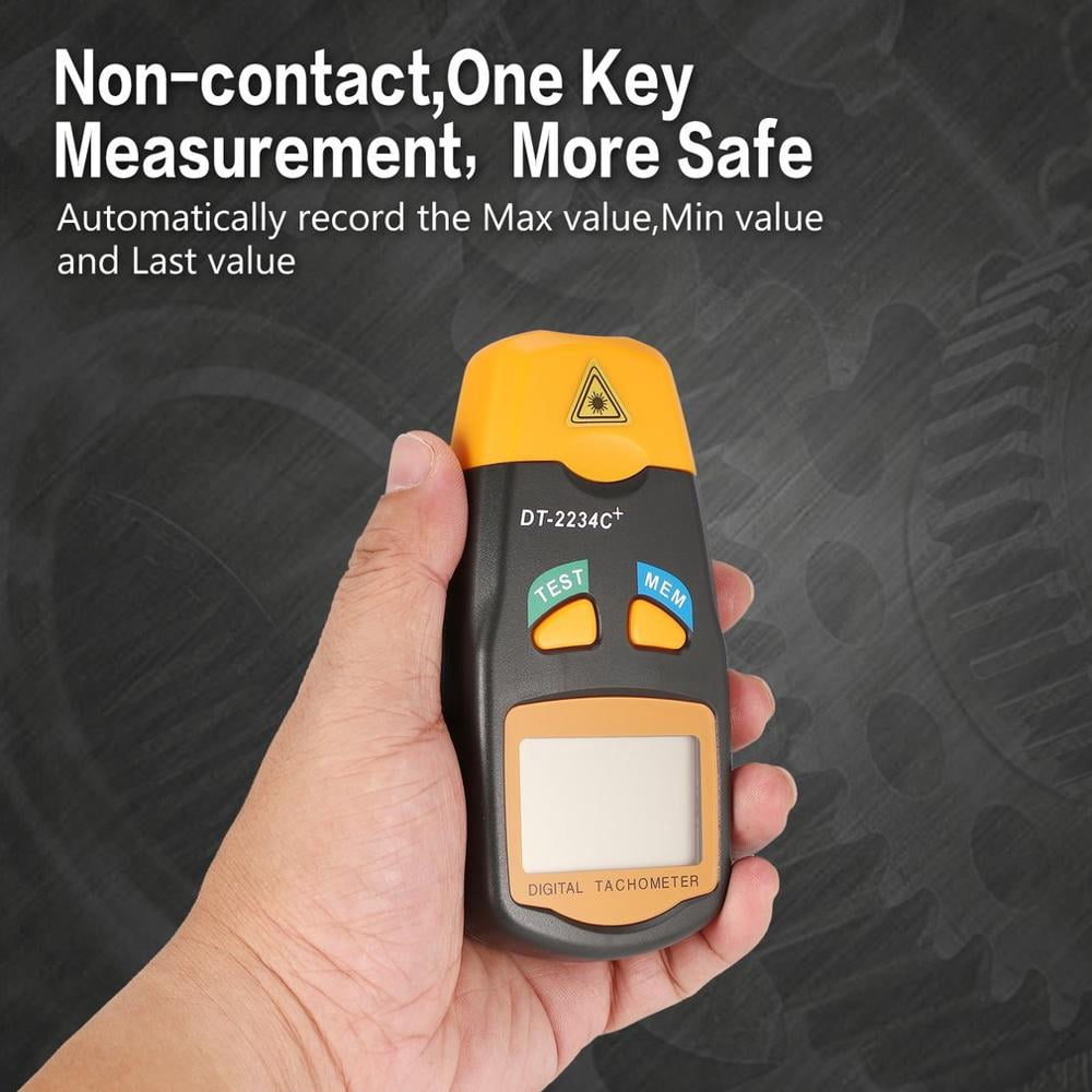 DT2234C+ Handheld LCD Digital Mini Non-contact Laser Po Tachometer RPM ...