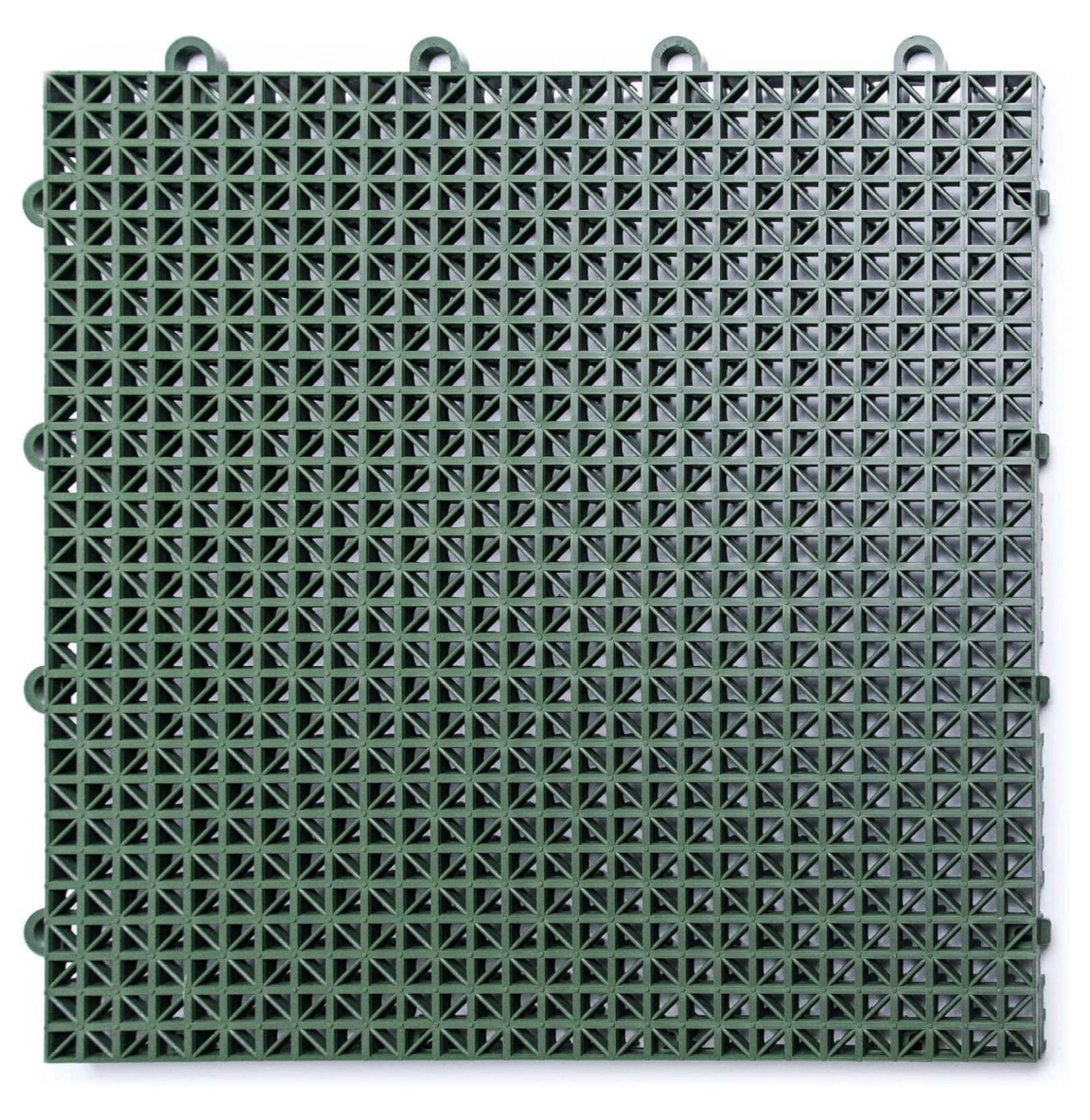 Green Modular Interlocking Outdoor Plastic Deck Tiles, 24 Pack