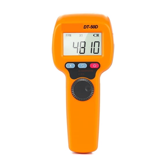 DT50D Digital LCD Non-Contact Flash Stroboscope Tachometer Photoelectric Revolution Meter Speedometer Tester 60~49999RPM ,High Accuracy