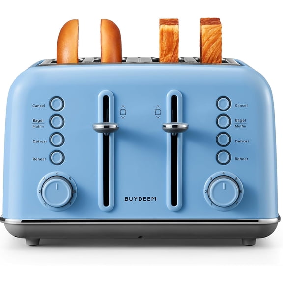 DT620 2-Slice Toaster, Extra Wide Slots, Retro Stainless Steel with High Lift Lever, Bagel and Muffin Function, Removal Crumb Tray, 7-Shade Settings,Cozy Greenish