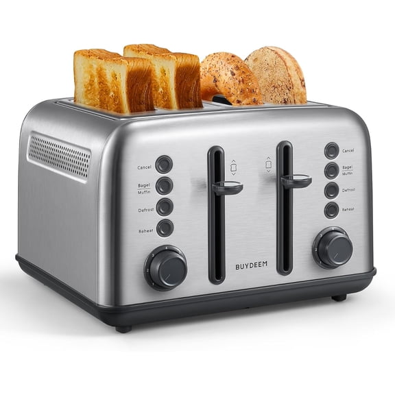 DT620 2-Slice Toaster, Extra Wide Slots, Retro Stainless Steel with High Lift Lever, Bagel and Muffin Function, Removal Crumb Tray, 7-Shade Settings,Cozy Greenish