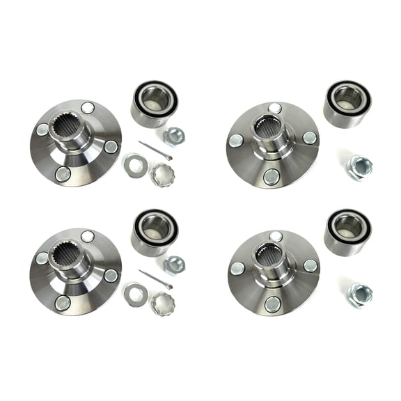 DTA 4-Pack Front & Rear Hub and Bearing Kits for Club Car Carryall XRT 1550