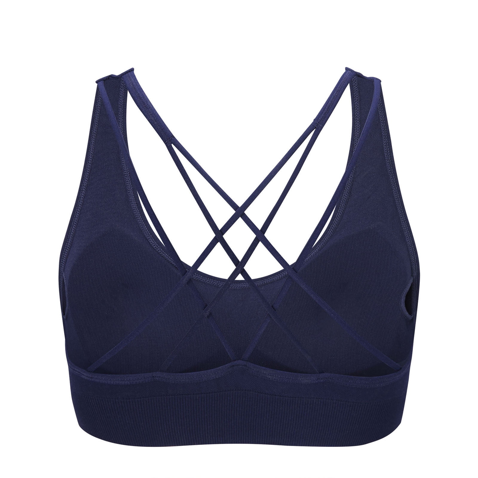 DTBPRQ Cross Back Sport Bras Padded Strappy Criss Cross Cropped Bras for Yoga Workout Fitness
