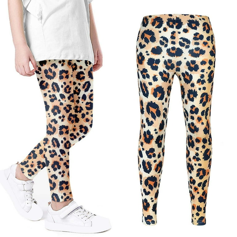 DTBPRQ Leopard Leggings for Girls Soft Comfortable Leggings for Kids in 3t  to 8 Years Ankle Length Girls Printed Leggings