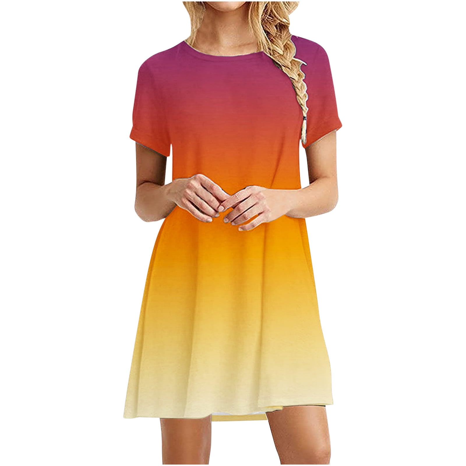 Plus Size T-Shirt Dress For Curvy Women – Oversized Midi Sundress With Pockets (Summer Casual)