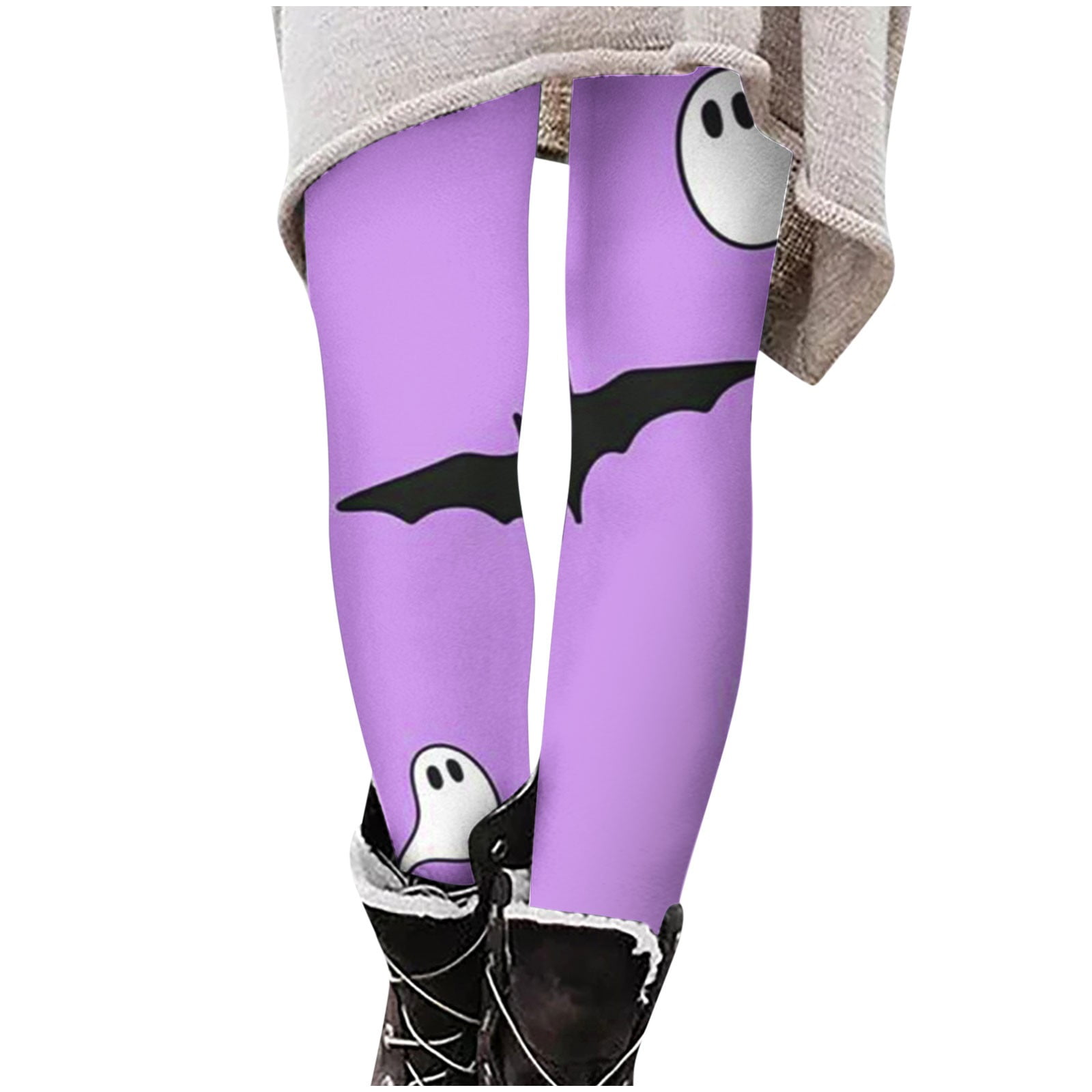 DTBPRQ Women's Halloween Leggings Bat Pumpkin Skull Halloween Costume