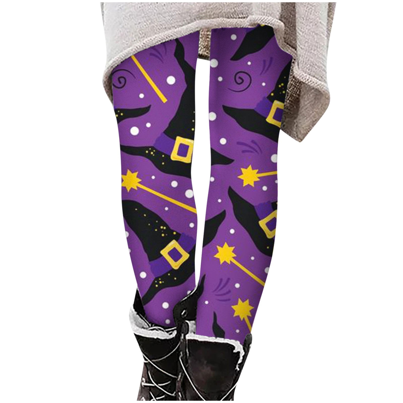 DTBPRQ Women's Halloween Leggings Bat Pumpkin Skull Halloween Costume