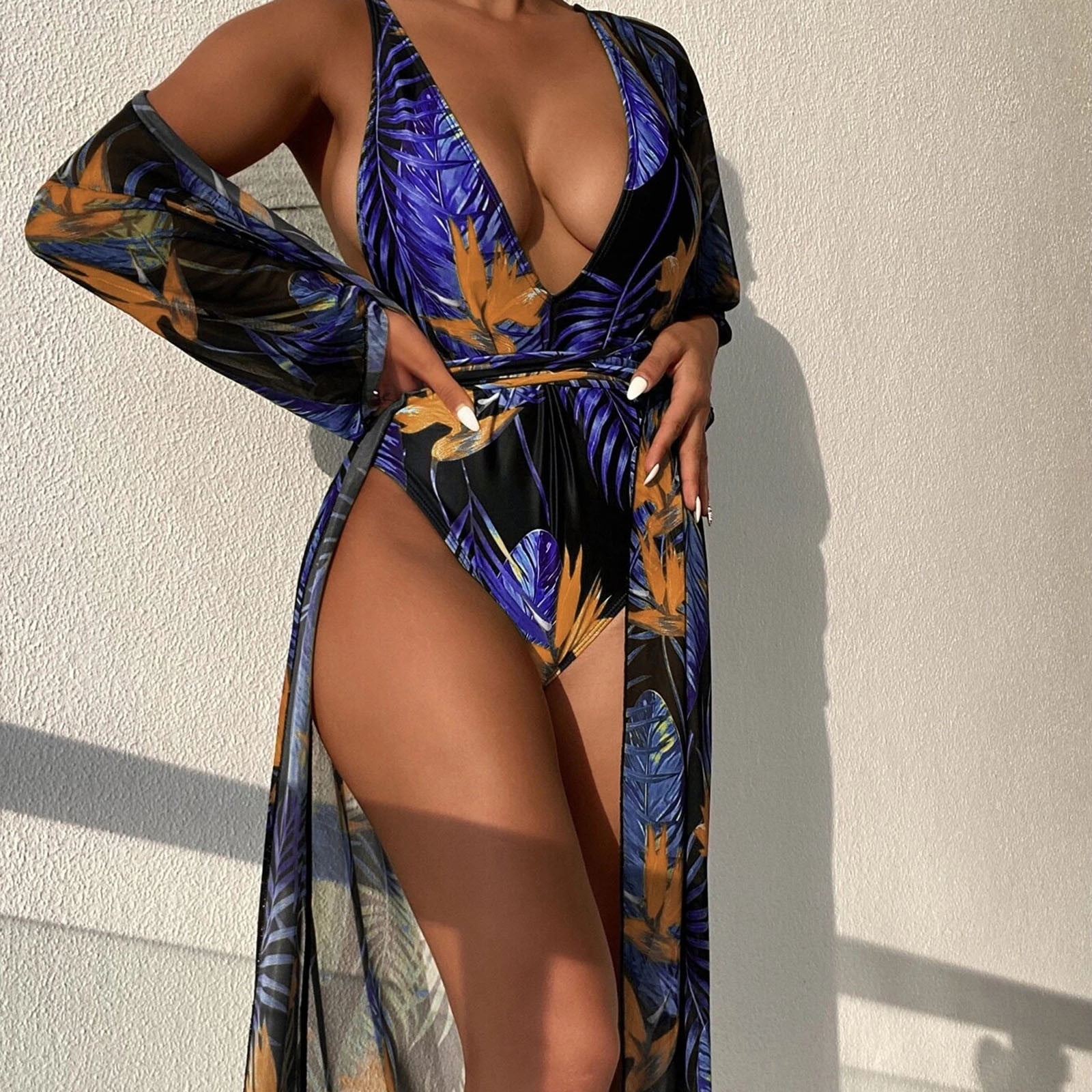 Women Sexy Boho Print Tankini Set Two Piece Swimsuit Plus Size