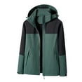 thumbnail image 1 of DTBPRQ Women's Waterproof Rain Jacket Lightweight Spring Fall Hooded Raincoat Plus Size Winter Coats for Hiking Travel Outdoor, 1 of 4