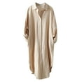 thumbnail image 1 of DTBPRQ Womens Elegant Casual Summer Spring Button Down Front Long Sleeve Maxi Dress Long Cardigan Cover Ups Shirt Dresses, 1 of 3