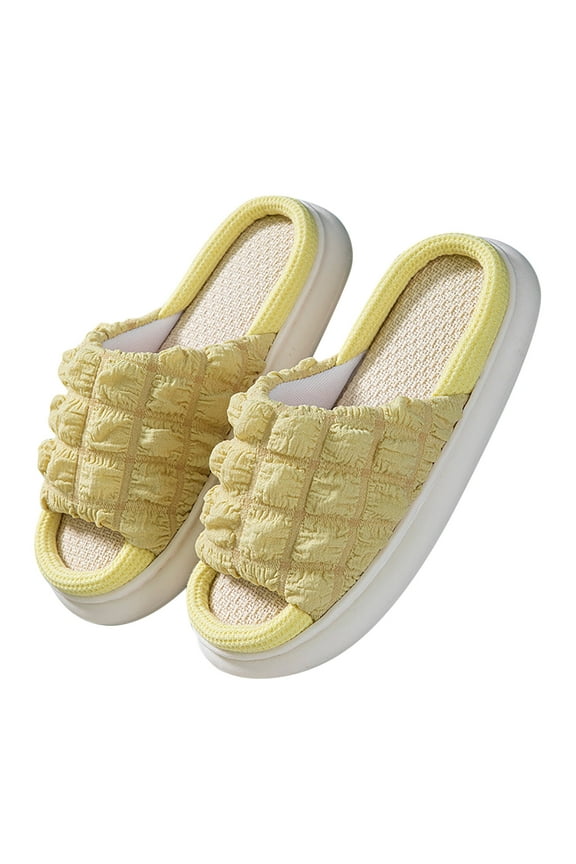 Womens House Slippers Open Toe,Comfy Memory Foam Slippers for Women,Summer Ladies' Slip on House Bedroom Slide Slippers Indoor