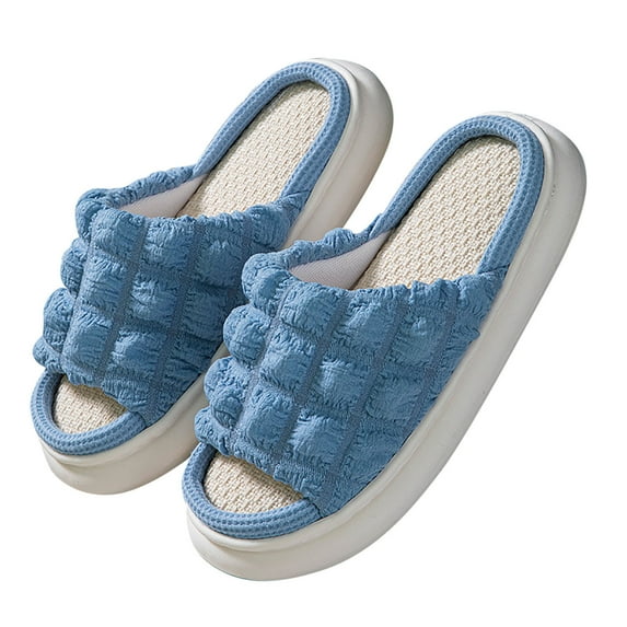 DTBPRQ Womens House Slippers Open Toe,Comfy Memory Foam Slippers for Women,Summer Ladies' Slip on House Bedroom Slide Slippers Indoor