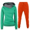 thumbnail image 1 of XUNKUSGA Womens Sweatshirt Fleece Hoodies Tracksuit Sets Long Sleeve Sweatshirts Jogger Pant 2 Piece Outfits Workout Athletic Loungewear, 1 of 3