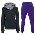 thumbnail image 1 of XUNKUSGA Womens Sweatshirt Fleece Hoodies Tracksuit Sets Long Sleeve Sweatshirts Jogger Pant 2 Piece Outfits Workout Athletic Loungewear, 1 of 3