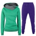 thumbnail image 1 of XUNKUSGA Womens Sweatshirt Fleece Hoodies Tracksuit Sets Long Sleeve Sweatshirts Jogger Pant 2 Piece Outfits Workout Athletic Loungewear, 1 of 3