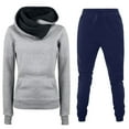 thumbnail image 1 of XUNKUSGA Womens Sweatshirt Fleece Hoodies Tracksuit Sets Long Sleeve Sweatshirts Jogger Pant 2 Piece Outfits Workout Athletic Loungewear, 1 of 3