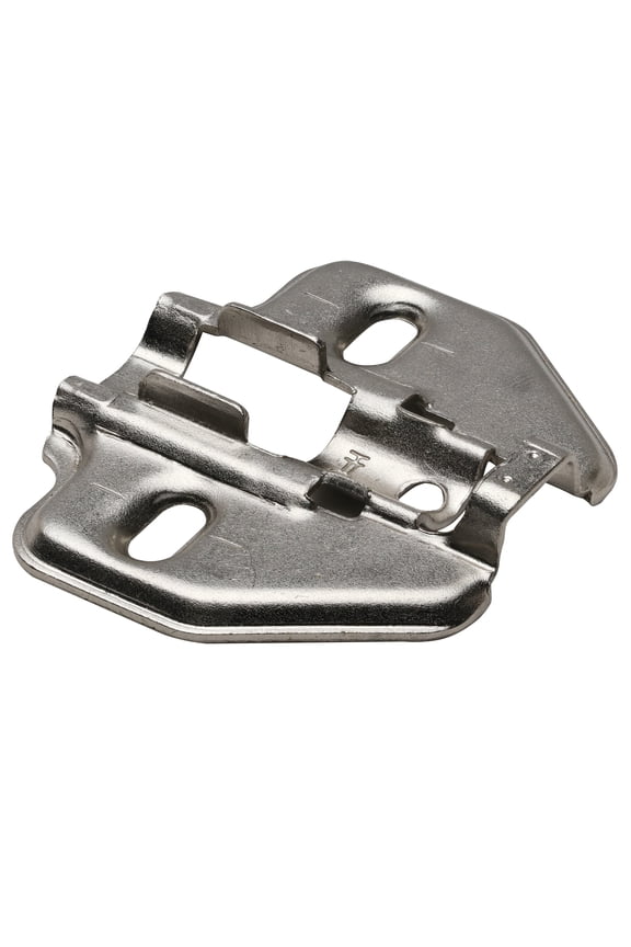 10-Pack Long Arm 0mm Screw on Frameless Cabinet Hinge Mounting Plate, Nickel Plated