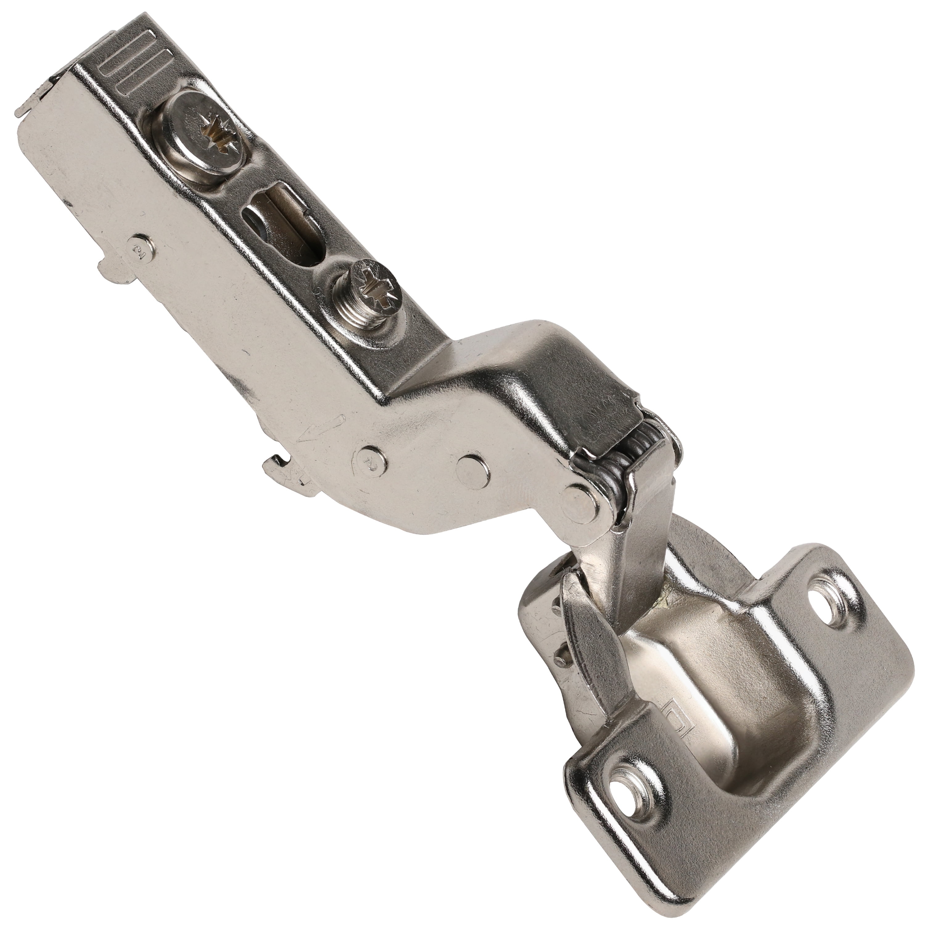 DTC Pivot Pro C-80 Series Clip-On 110 Degree Opening Angle, Screw-On Mounting, 35mm Cup Type, 48mm Screw Hole Distance, Inset Soft Closing Hinge, Nickel Plated