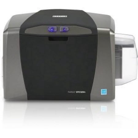 Fargo HID DTC1250e Single Side ID Card Printer, PVC Badge Printer, Full Color Photo ID Card Printing Machine for Employee, Membership & Security Credentials