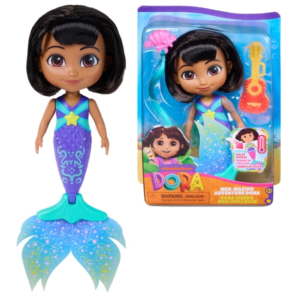 Dora, Mer-mazing Adventure Dora, Color Changing Mermaid Doll with 2 Accessories