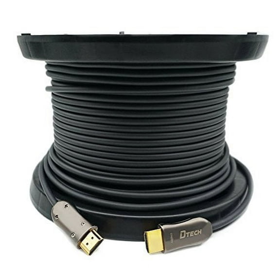 DTECH Ultra Slim 200 Feet Fiber Optic HDMI 2.0 Cable 4K at 60Hz and 18Gbps Pro Series for in-Wall Installation