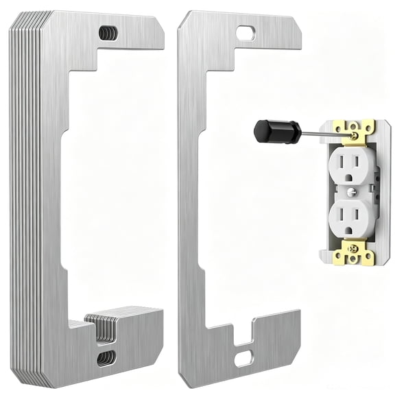 DTEOB 10 Pcs Wall Plate Spacers for Electrical Outlets, Galvanized Metal Device Leveling Plates for Loose or Recessed Outlet Repair