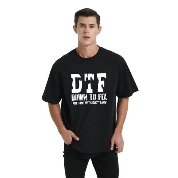 DTF Down to Fix Anything with Duct Tape Tshirt Funny Father's Day Graphic Tee
