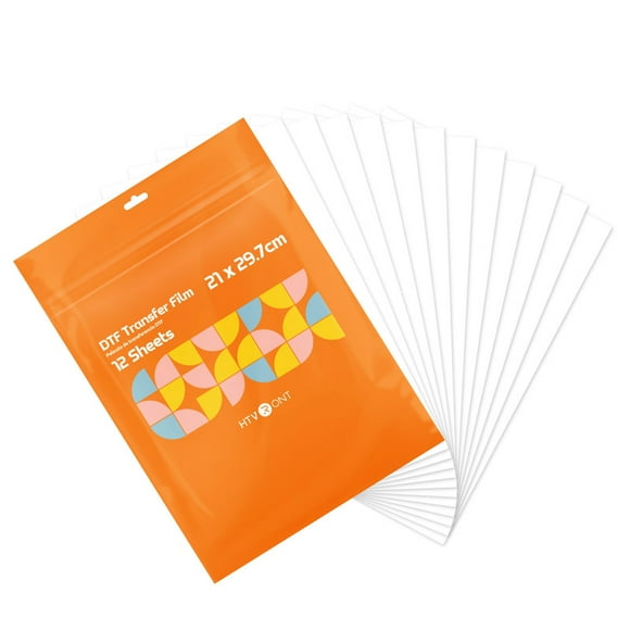 HTVRONT DTF Transfer Film for Sublimation-12 Sheets of A4 (8.311.7") for Inkjet Printers, Direct to Film Transfer Paper for Cotton T-shirts, Easy to Use, Vivid Colors