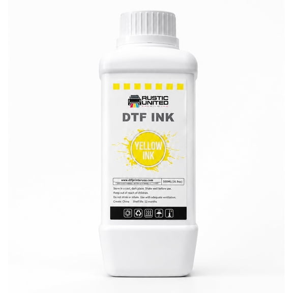 DTF Film Yellow Ink 500ml - Premium Heat Transfer Direct to Film Ink for DTF Printer L1800 XP600 I3200 ET-8550 XP15000 R1390 ET-4800 ET-2800 L800, Bright Colors