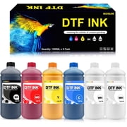 DTF INK Combo Pack 1000ML-Premium Direct-to-Film Transfer Ink for PET Film Compatible for Printheads L1800 L805 R1390 4720 I3200 XP600 DX7 DX5 51132 White,1 Black,1 Cyan,1 Magenta,1 Yellow
