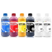 DTF INK Combo Pack 500ML-Premium Direct-to-Film Transfer Ink for PET Film Compatible for Printheads L1800 L805 R1390 4720 I3200 XP600 DX7 DX5 51132 White,1 Black,1 Cyan,1 Magenta,1 Yellow