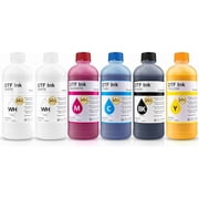 DTF Ink 500ml Combo Pack Compatible for printheads Installed DTF L1800 R1390 ET-4800 8550 XP15000 I3200 4720 XP600 TX800 ET2800Printers 6Pack,2*White+ 1set Black Cyan Magenta Yellow