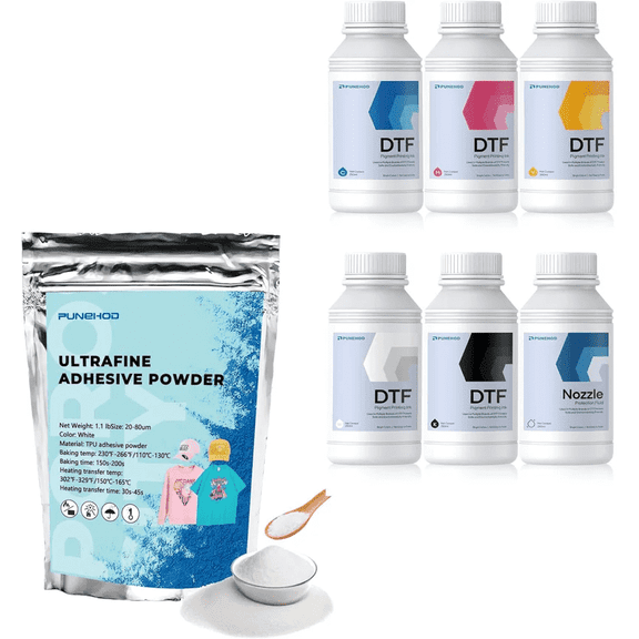 DTF Ink250ml Ink Set DTF Printer Ink and DTF Powder 500g Combo Kits
