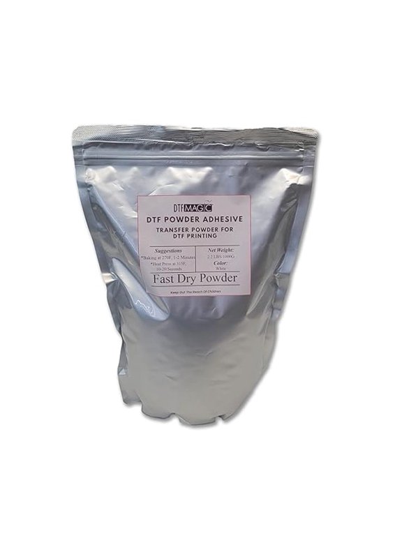 DTF Magic - DTF Powder White Adhesive: Fast-Drying Transfer Powder- Compatible with All DTF & DTG Printers. 2.2 Pounds/1000 Grams