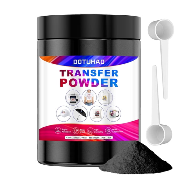 DTF Transfer Powder, Transfer Film and Powder Kit, Starter Kit, for DTF and Sublimation Printers (black, 8 oz.)
